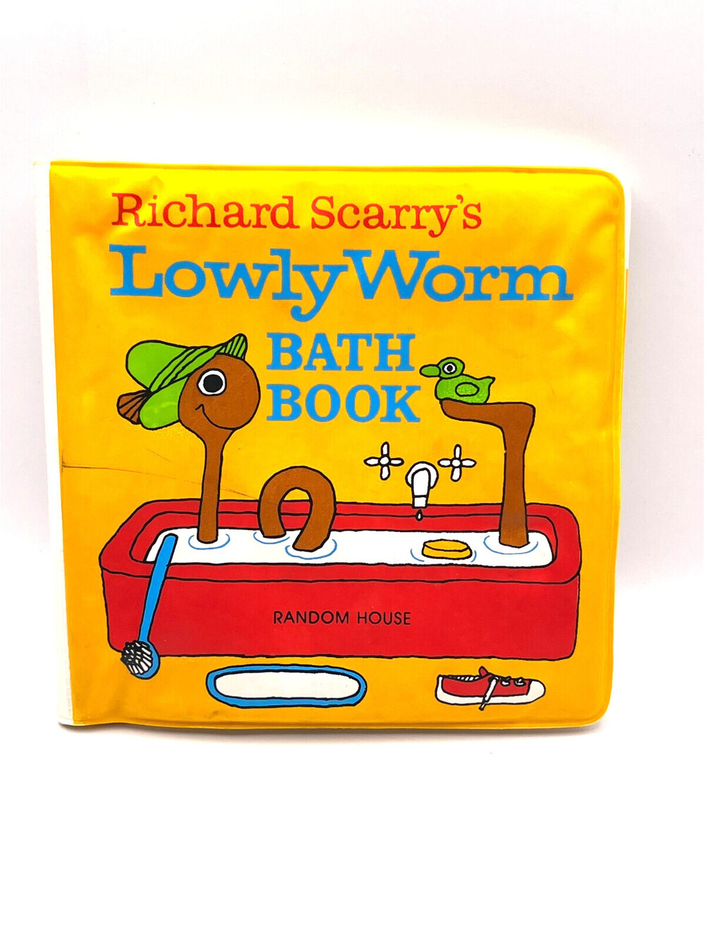 Richard Scarry’s Lowly Worm Bath Book Vintage 1984 Random House Waterproof